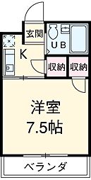 名古屋市営鶴舞線 赤池駅 徒歩3分の賃貸アパート 3階1Kの間取り
