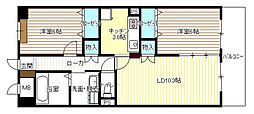 プランドール藤久 3階2LDKの間取り