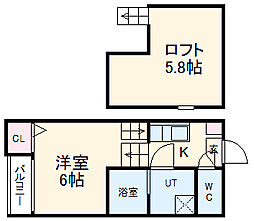 名古屋市営名港線 日比野駅 徒歩7分の賃貸アパート 1階1Kの間取り