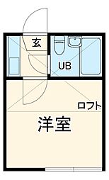 JR横浜線 橋本駅 徒歩11分の賃貸アパート 1階ワンルームの間取り