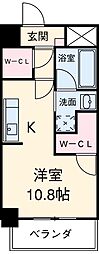名古屋市営名港線 築地口駅 徒歩8分の賃貸マンション 7階ワンルームの間取り