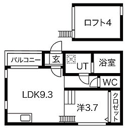 名古屋市営鶴舞線 浅間町駅 徒歩9分の賃貸アパート 1階1LDKの間取り