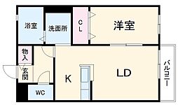 名古屋臨海高速あおなみ線 荒子川公園駅 徒歩9分の賃貸アパート 1階1LDKの間取り