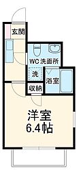 京急本線 杉田駅 徒歩8分の賃貸アパート 1階1Kの間取り