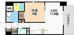 名古屋市営名港線 築地口駅 徒歩6分の賃貸マンション 5階1LDKの間取り