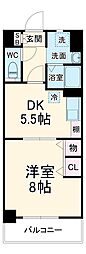 太閤通マンション 4階1DKの間取り