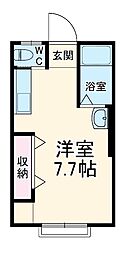 イーストガーデンウィズ橋本 1階ワンルームの間取り