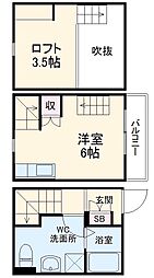 ＬＥＣＯＣＯＮ港陽 1階ワンルームの間取り
