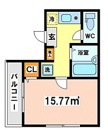 東京メトロ千代田線 綾瀬駅 徒歩9分の賃貸アパート 3階1Kの間取り