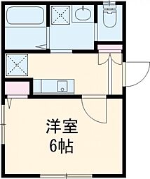 東武伊勢崎線 小菅駅 徒歩6分の賃貸アパート 2階1Kの間取り