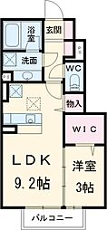 近鉄名古屋線 黄金駅 徒歩7分の賃貸アパート 2階1LDKの間取り