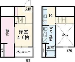 クレアーレ　想 1階ワンルームの間取り