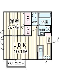 Ｌｅｅｓａｓ西小岩 1階1LDKの間取り
