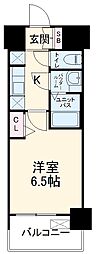名古屋市営東山線 本陣駅 徒歩5分の賃貸マンション 12階1Kの間取り