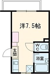 JR総武線 小岩駅 徒歩4分の賃貸アパート 2階ワンルームの間取り
