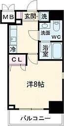 ライジングプレイス金町 10階1Kの間取り