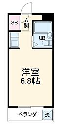 名古屋市営名城線 西高蔵駅 徒歩9分の賃貸マンション 4階ワンルームの間取り