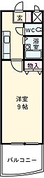 名古屋市営東山線 高畑駅 徒歩2分の賃貸マンション 6階1Kの間取り