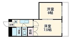 ひかりマンション 4階2Kの間取り