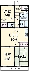 名古屋市営名城線 瑞穂運動場東駅 徒歩5分の賃貸マンション 2階3LDKの間取り