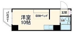 名古屋市営名城線 新瑞橋駅 徒歩5分の賃貸マンション 2階ワンルームの間取り