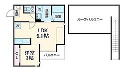 Ｇｒａｎｄｔｉｃ　Ｖｉｄａ　Ｍｉｚｕｈｏ 2階1LDKの間取り