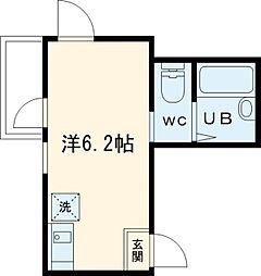 ラ・ムエット立石 2階ワンルームの間取り