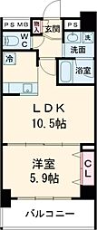 JR常磐線 亀有駅 徒歩10分の賃貸マンション 2階1LDKの間取り