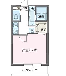 東京メトロ千代田線 北綾瀬駅 徒歩8分の賃貸アパート 2階1Kの間取り
