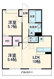 プレジオ2 2LDKの間取図画像