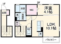 ｌｅ　ｍｉｅｌ 2階1LDKの間取り