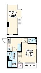 名古屋市営名城線 新瑞橋駅 徒歩7分の賃貸アパート 1階1Kの間取り