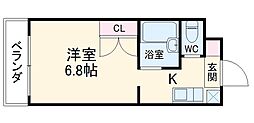 名古屋市営桜通線 瑞穂区役所駅 徒歩6分の賃貸マンション 2階1Kの間取り