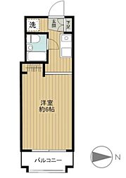 プリュメゾン駒沢 1Kの間取図画像