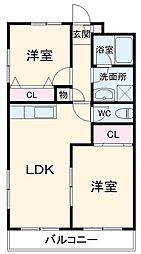 エール 4階2LDKの間取り