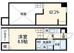 JR総武線 稲毛駅 徒歩13分の賃貸アパート 2階1Kの間取り