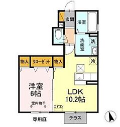 エクセルＧ 1階1LDKの間取り