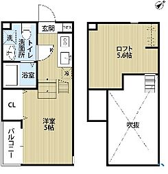 JR総武線 稲毛駅 徒歩17分の賃貸アパート 1階1Kの間取り