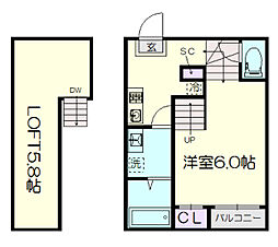 名古屋市営名城線 平安通駅 徒歩8分の賃貸アパート 1階1Kの間取り