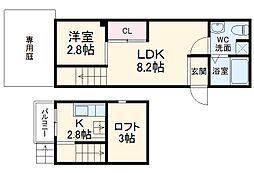 JR中央本線 新守山駅 徒歩5分の賃貸アパート 1階ワンルームの間取り