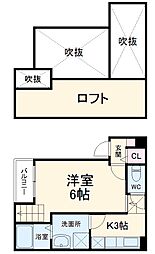 名鉄瀬戸線 森下駅 徒歩6分の賃貸アパート 1階1Kの間取り