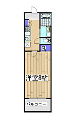 京福電気鉄道嵐山本線 山ノ内駅 徒歩3分の賃貸アパート 2階1Kの間取り