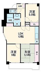 JR東海道本線 尾頭橋駅 徒歩10分の賃貸マンション 4階3LDKの間取り
