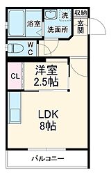 アルビレオ 3階1LDKの間取り