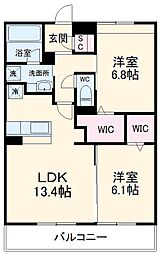 Ｂｎｅｘｔ　嵯峨 1階2LDKの間取り