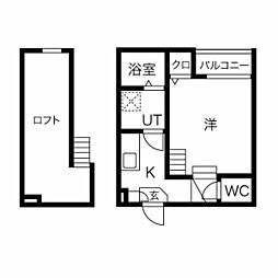 ｓｔａｂｉｌｉｔａ新栄 1階1Kの間取り