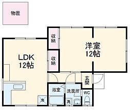 JR中央本線 春日井駅 3.2kmの賃貸一戸建て 1階1LDKの間取り