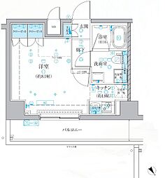 東武伊勢崎線 梅島駅 徒歩5分の賃貸マンション 10階ワンルームの間取り