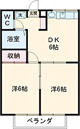 ＡＮＮＥＸIII 1階2DKの間取り