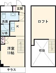 アルジェント庵 3階2Kの間取り
